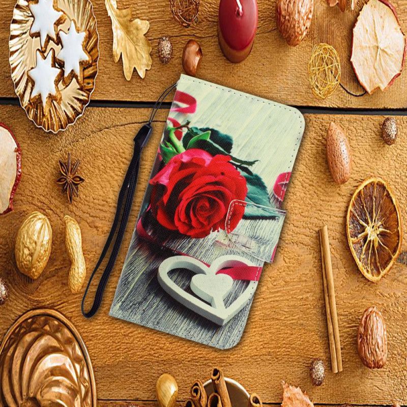 Lederhüllen Für Huawei Y5p Romantische Rose Mit Tanga