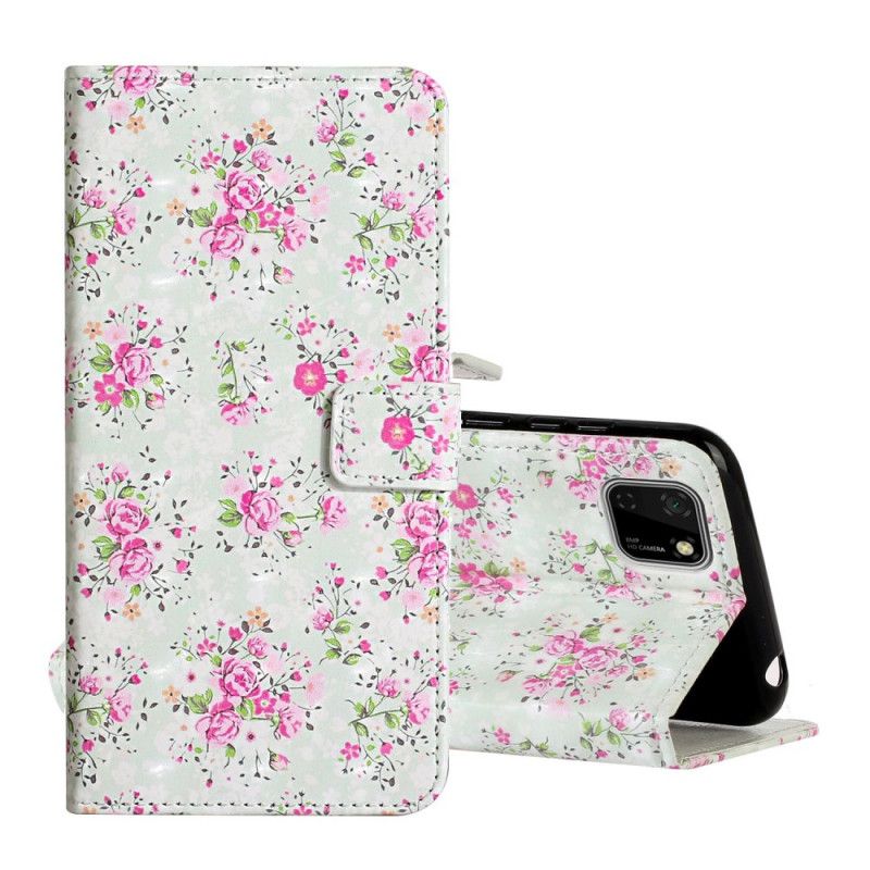 Lederhüllen Huawei Y5p Freiheit Design Blumen