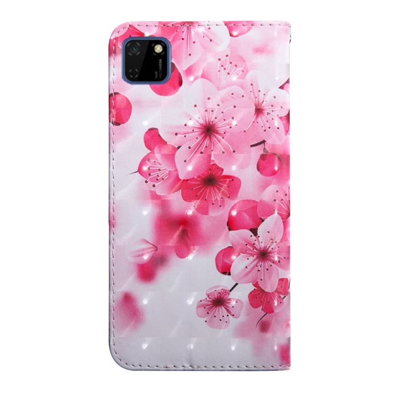 Lederhüllen Huawei Y5p Rosa Blüten