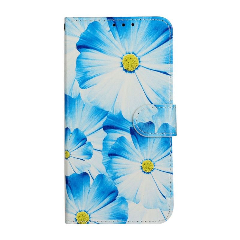 Lederhüllen Huawei Y5p Schwarz Unzählige Blumen