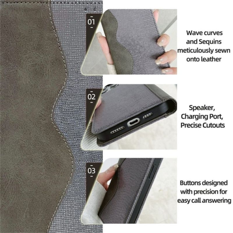 Flip Case Vivo V50 Lite 5g Handyhülle Zweifarbige Textur Mit Rfid-schutz