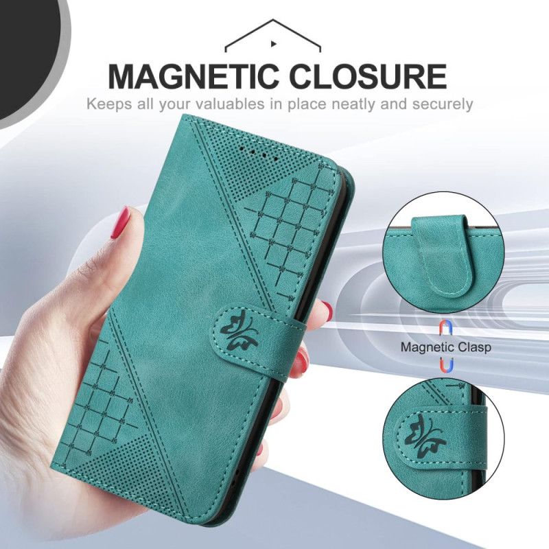 Lederhüllen Vivo V50 Lite 5g Geometrisches Riemendesign