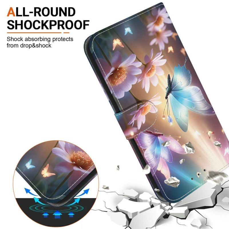 Case Für Oneplus Nord 5 Schmetterling Mit Blütenmuster