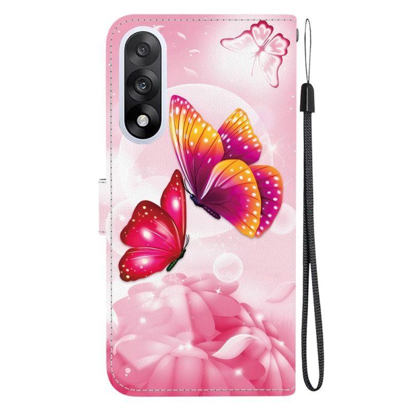 Lederhüllen Für Oneplus Nord 5 Rosa Schmetterlinge