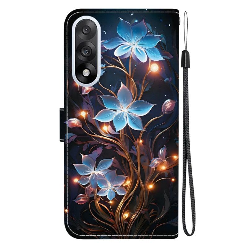 Lederhüllen Oneplus Nord 5 Blaue Blumen