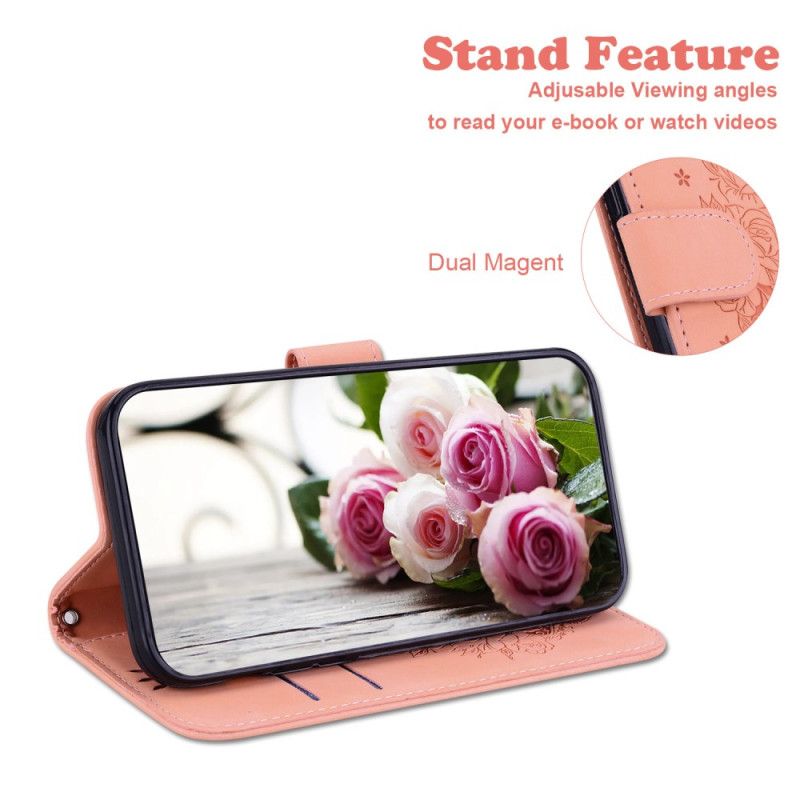 Lederhüllen Oneplus Nord 5 Handyhülle Rosenprint