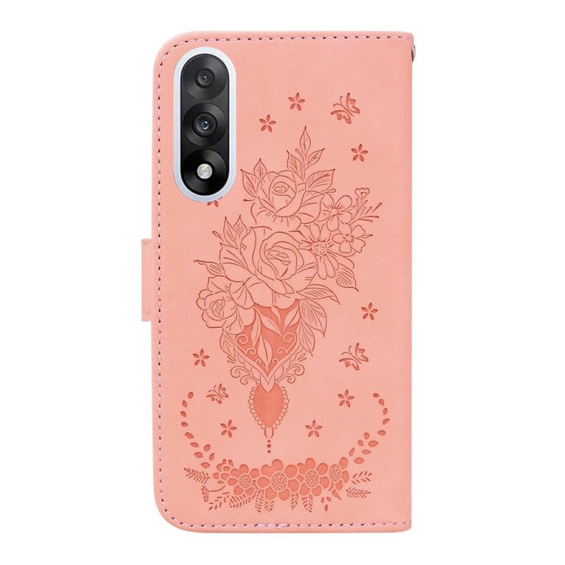 Lederhüllen Oneplus Nord 5 Handyhülle Rosenprint
