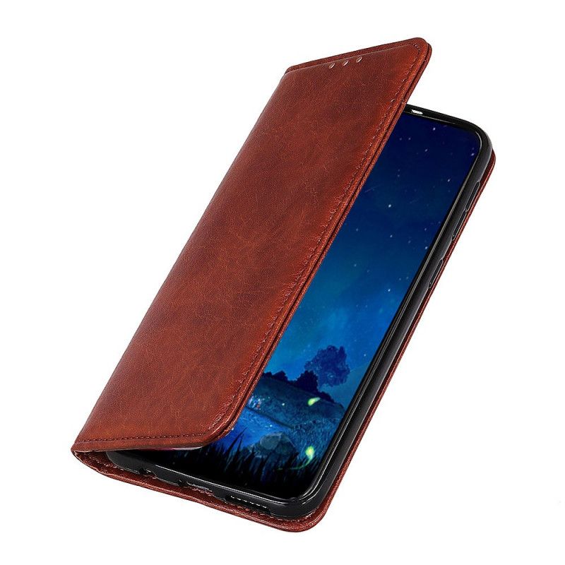 Flip Case Für OnePlus Nord Schwarz Dezenter Lederstil