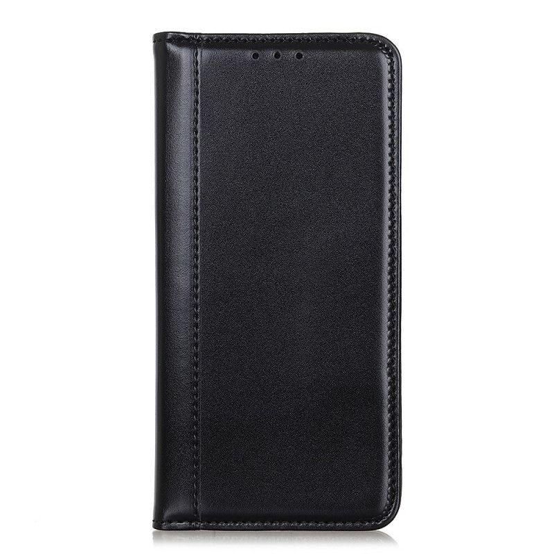 Flip Case Für OnePlus Nord Schwarz Gespaltenes Leder