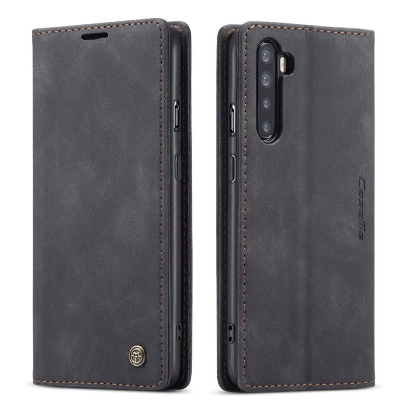 Flip Case Für OnePlus Nord Schwarz Ledertasche