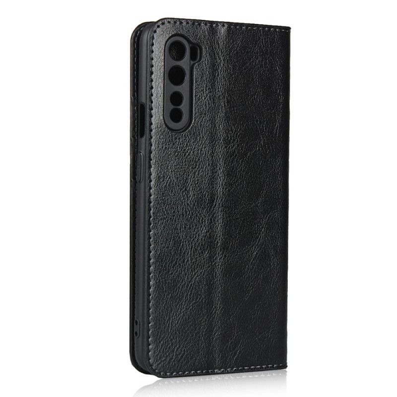 Flip Case OnePlus Nord Schwarz Echtes Leder