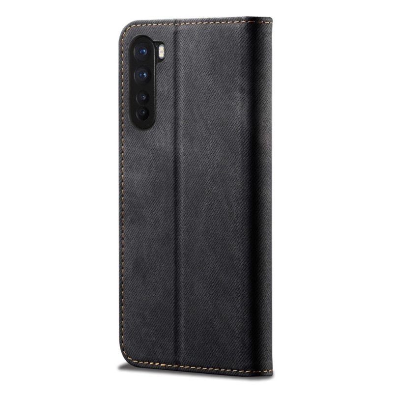 Flip Case OnePlus Nord Schwarz Jeans Aus Kunstleder