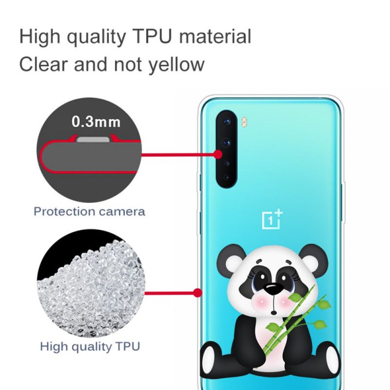 Hülle Für OnePlus Nord Transparenter Trauriger Panda