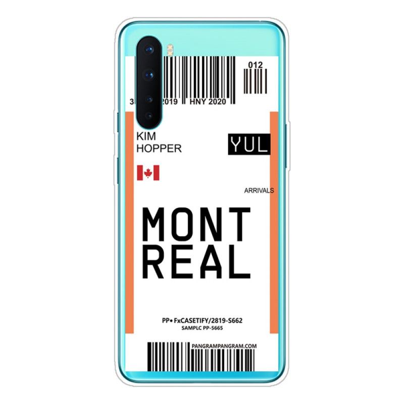 Hülle OnePlus Nord Handyhülle Bordkarte Nach Montreal