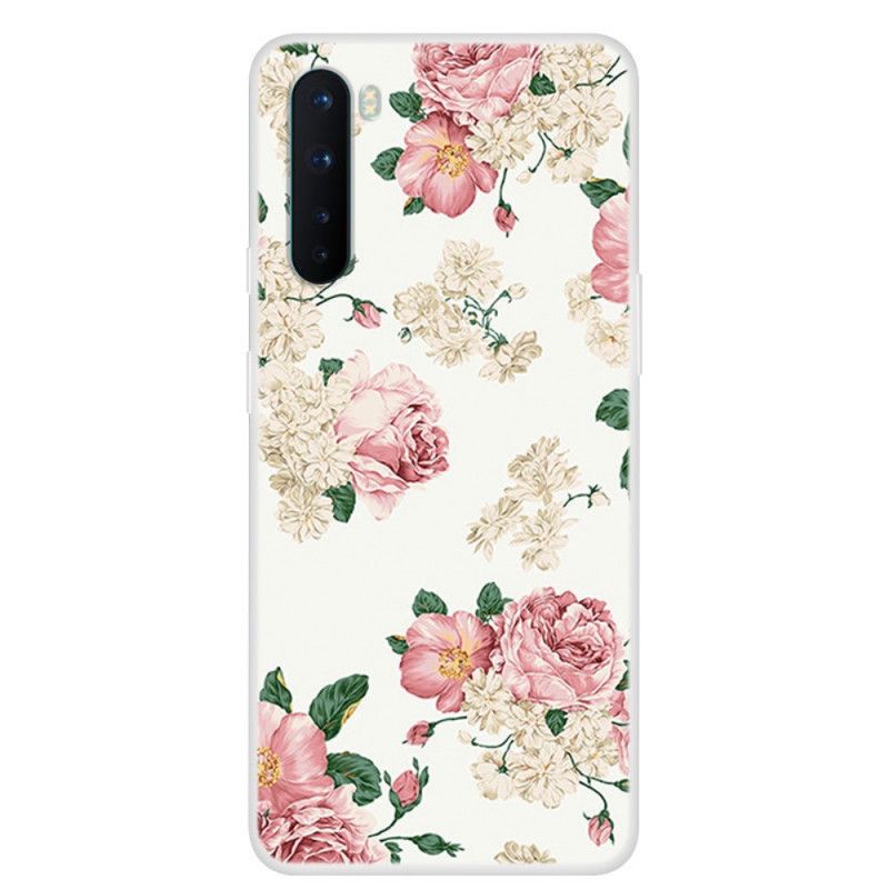 Hülle OnePlus Nord Handyhülle Transparente Freiheitsblumen