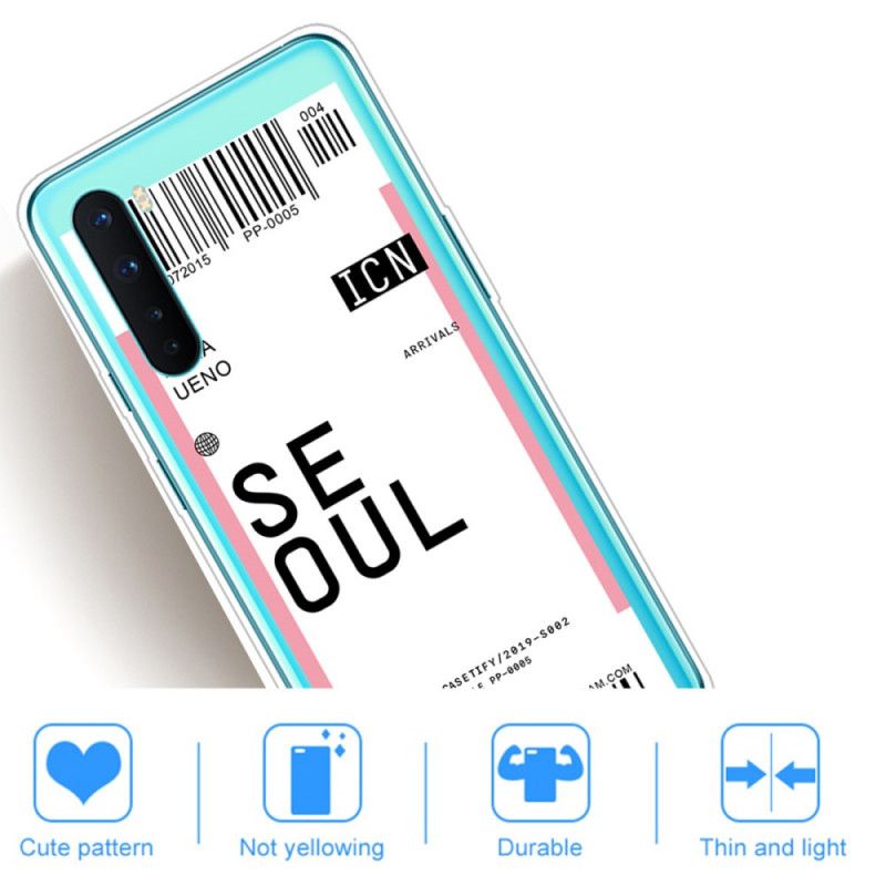 Hülle OnePlus Nord Magenta Bordkarte Nach Seoul