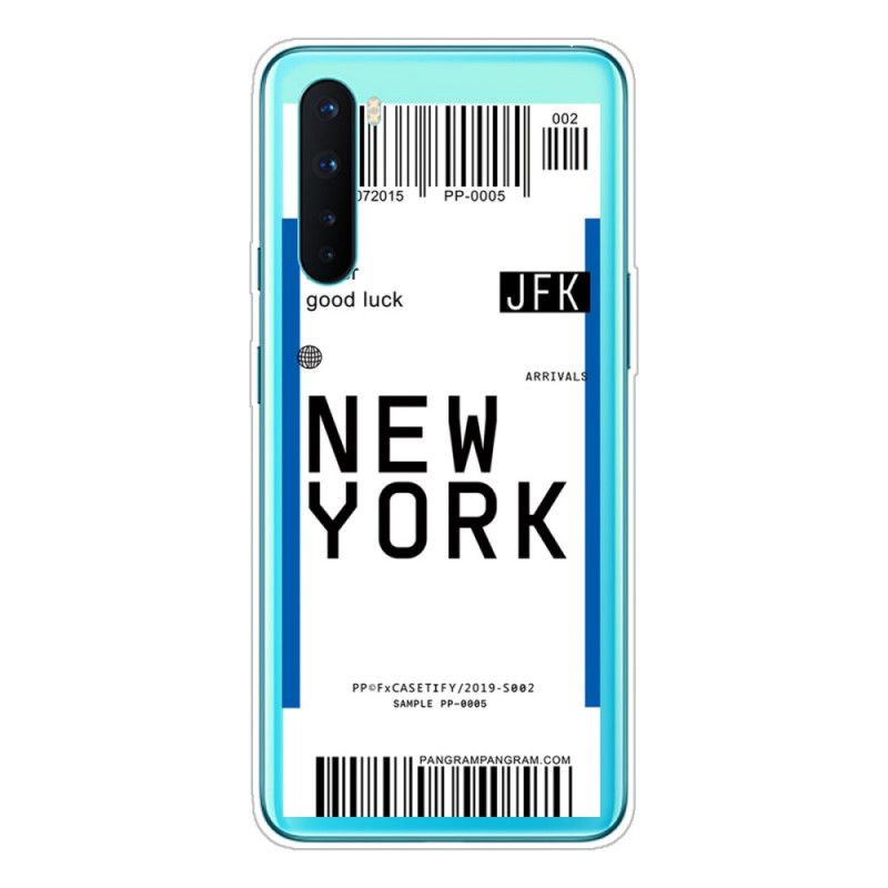 Hülle OnePlus Nord Schwarz Bordkarte Nach New York