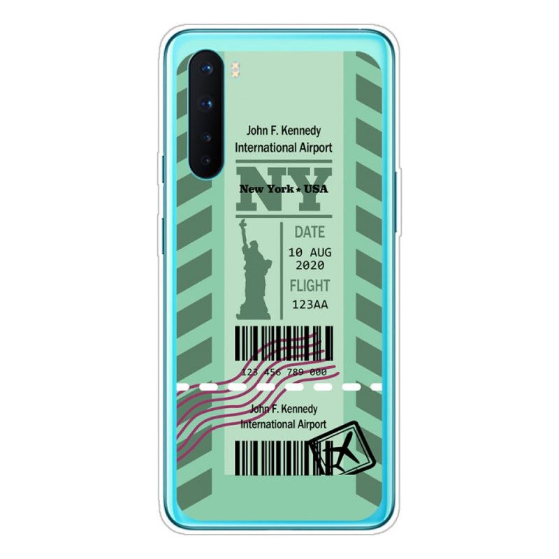 Hülle OnePlus Nord Schwarz Bordkarte Nach New York