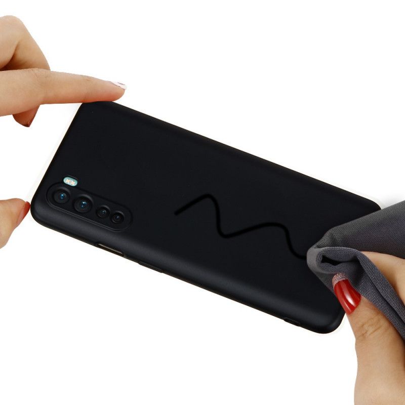 Hülle OnePlus Nord Schwarz Flüssiges Silikon Mit Armband