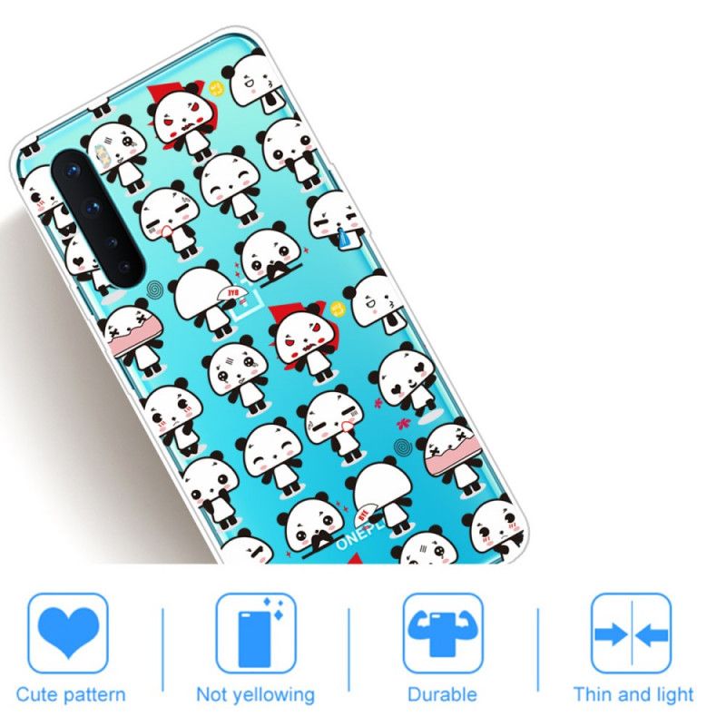 Hülle OnePlus Nord Transparente Lustige Pandas