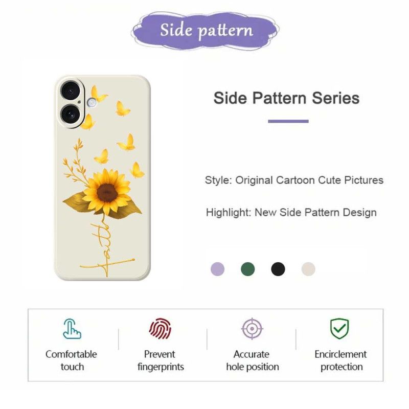 Hülle Für iPhone 17 Sonnenblume Aus Flüssigsilikon