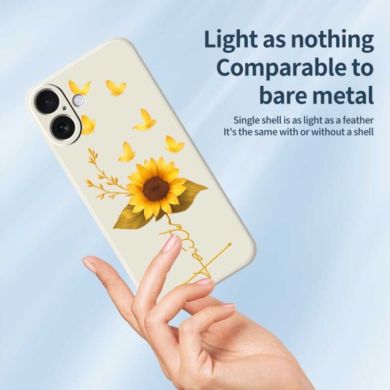 Hülle Für iPhone 17 Sonnenblume Aus Flüssigsilikon