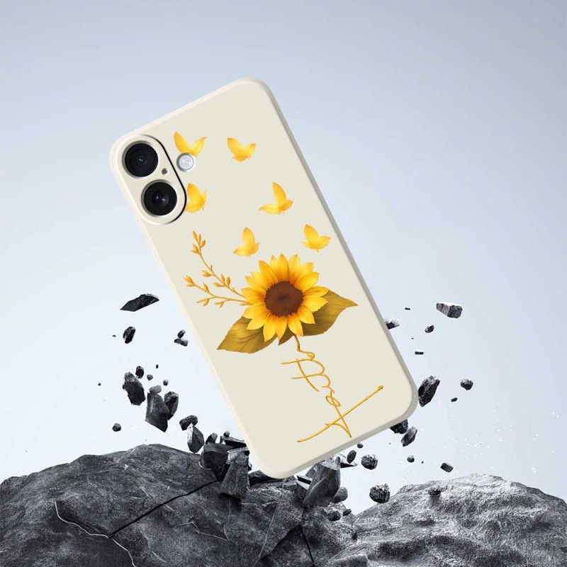 Hülle Für iPhone 17 Sonnenblume Aus Flüssigsilikon