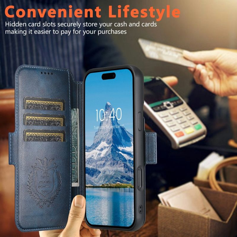 Lederhüllen iPhone 17 Handyhülle Magsafe Zweifarbiges Strukturiertes Leder