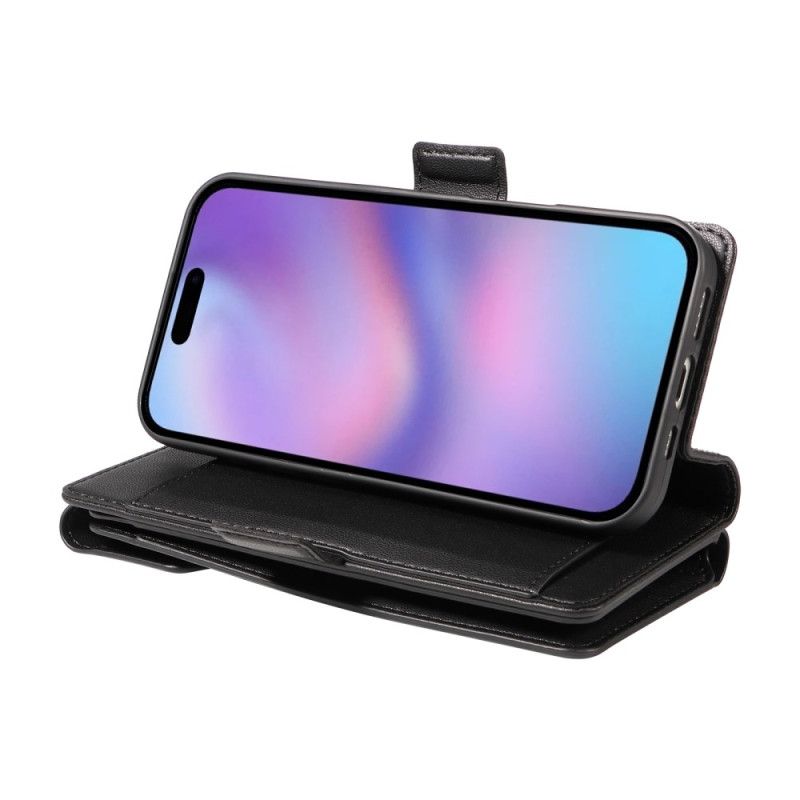 Lederhüllen iPhone 17 Handyhülle Mehrere Kartenfächer Und Handschlaufe