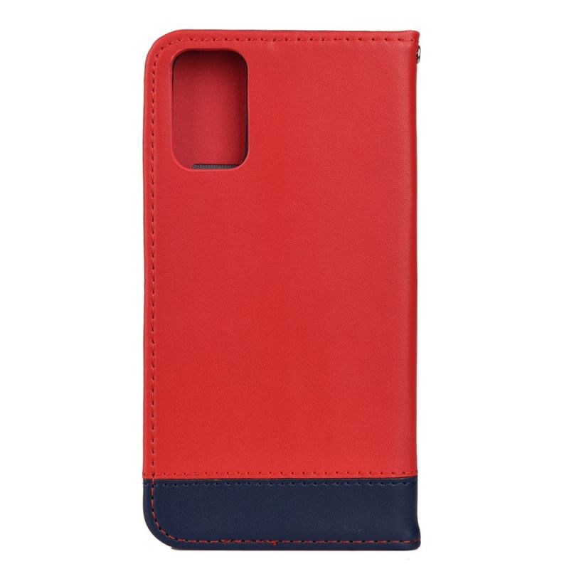 Flip Case Samsung Galaxy S20 Dunkelbraun Zweifarbige Spaltlederlinie