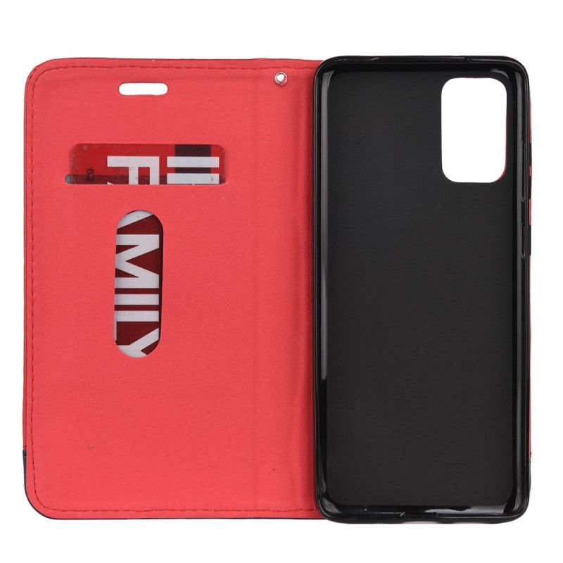 Flip Case Samsung Galaxy S20 Dunkelbraun Zweifarbige Spaltlederlinie