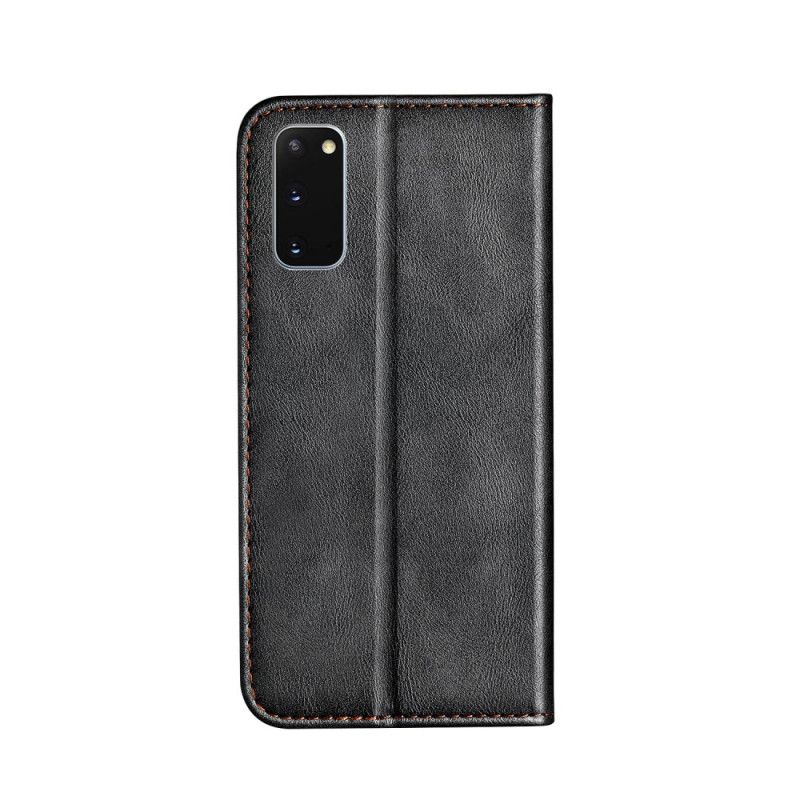 Flip Case Samsung Galaxy S20 Grau Zweifarbiger Ledereffekt
