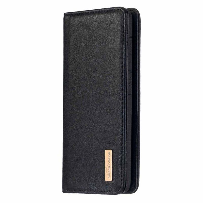 Flip Case Samsung Galaxy S20 Schwarz Abnehmbare Schale Aus Echtem Leder