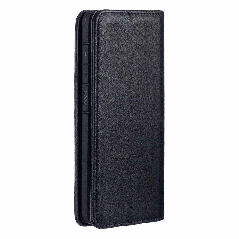 Flip Case Samsung Galaxy S20 Schwarz Abnehmbare Schale Aus Echtem Leder