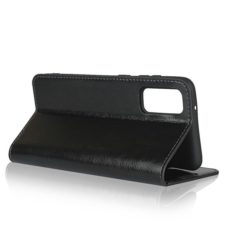 Flip Case Samsung Galaxy S20 Schwarz Echtes Leder