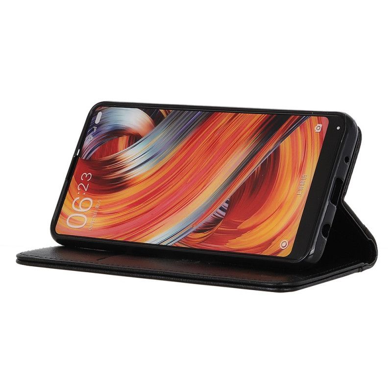 Flip Case Samsung Galaxy S20 Schwarz Elegantes Geteiltes Litschileder