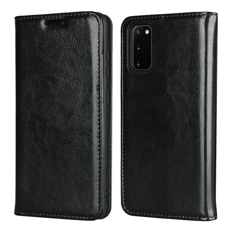 Flip Case Samsung Galaxy S20 Schwarz Handyhülle Farbvorschlag Für Echtes Leder