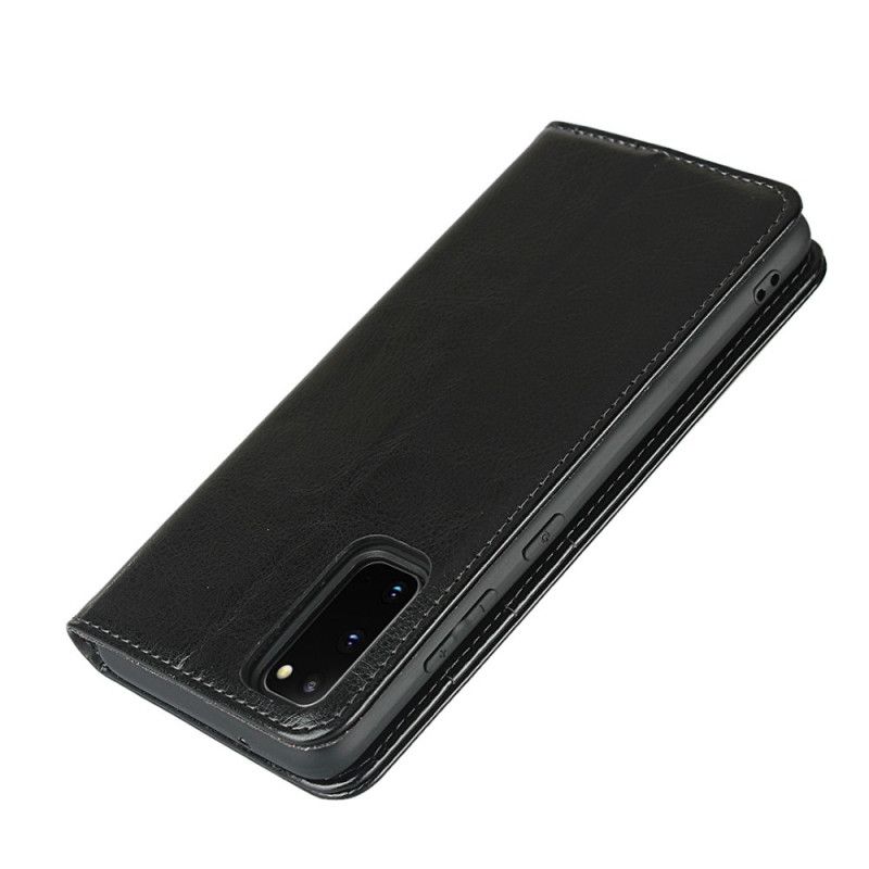 Flip Case Samsung Galaxy S20 Schwarz Handyhülle Farbvorschlag Für Echtes Leder