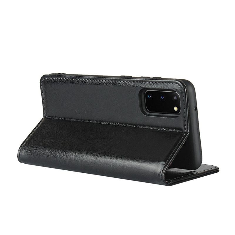 Flip Case Samsung Galaxy S20 Schwarz Handyhülle Farbvorschlag Für Echtes Leder