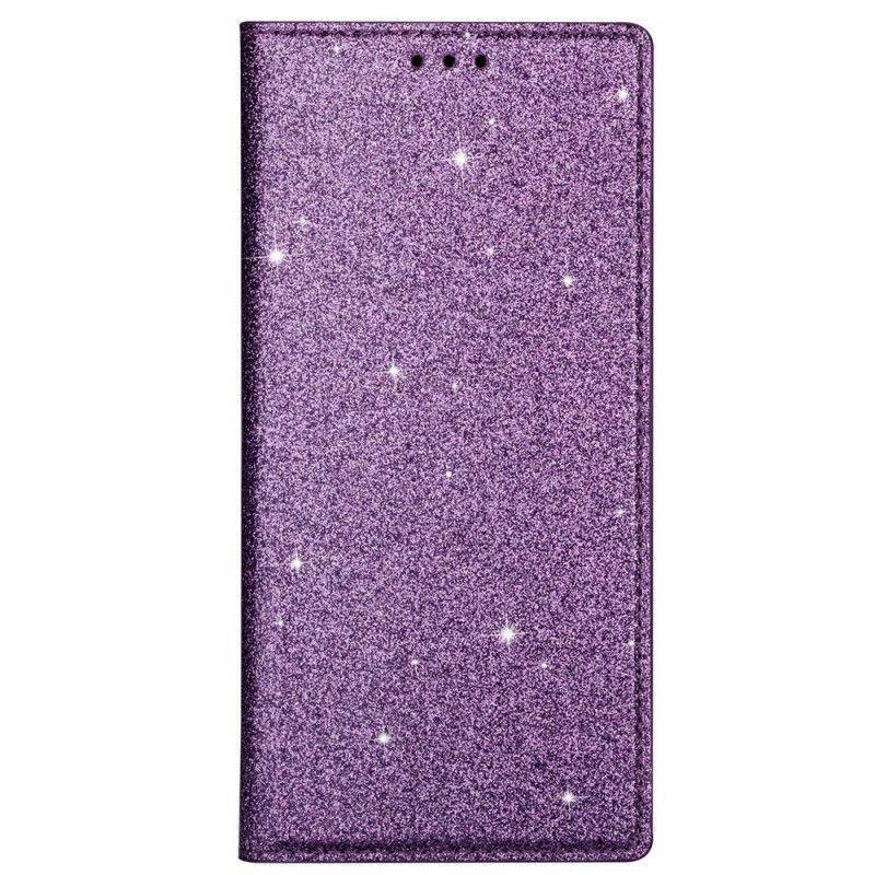 Flip Case Samsung Galaxy S20 Schwarz Handyhülle Glitzerstil