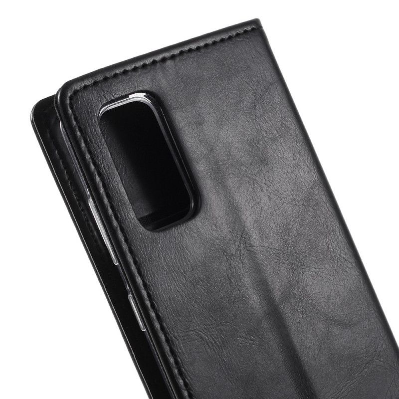 Flip Case Samsung Galaxy S20 Schwarz Quecksilberblauer Mondledereffekt