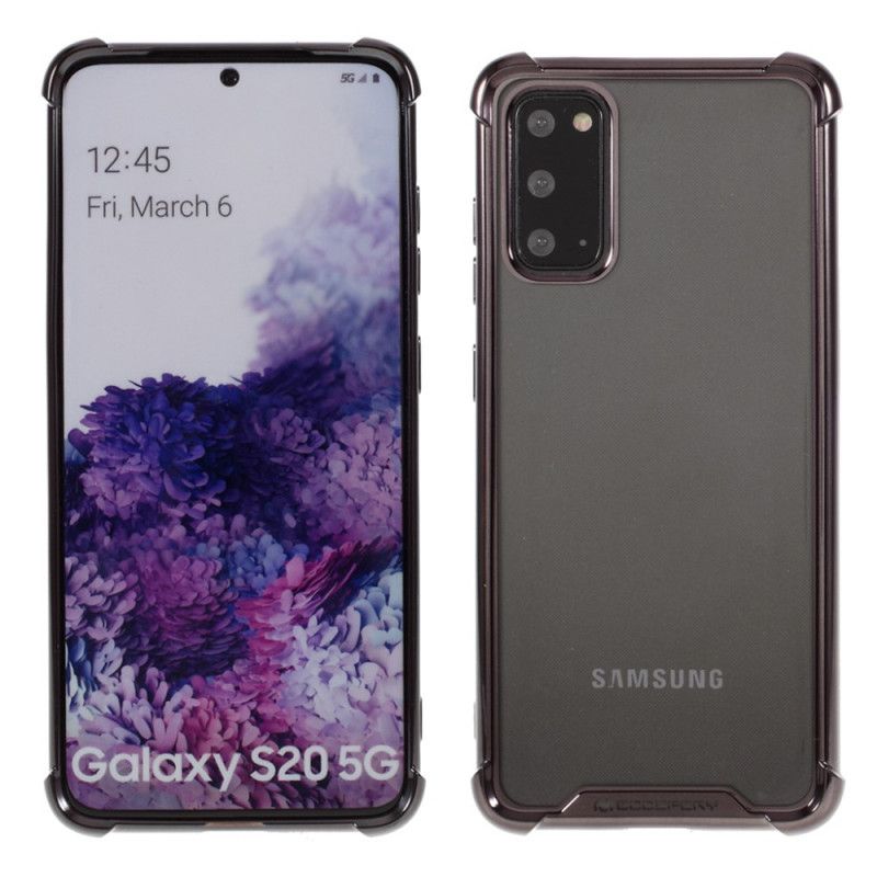 Hülle Für Samsung Galaxy S20 Schwarz Transparente. Goosperyfarbene Kanten