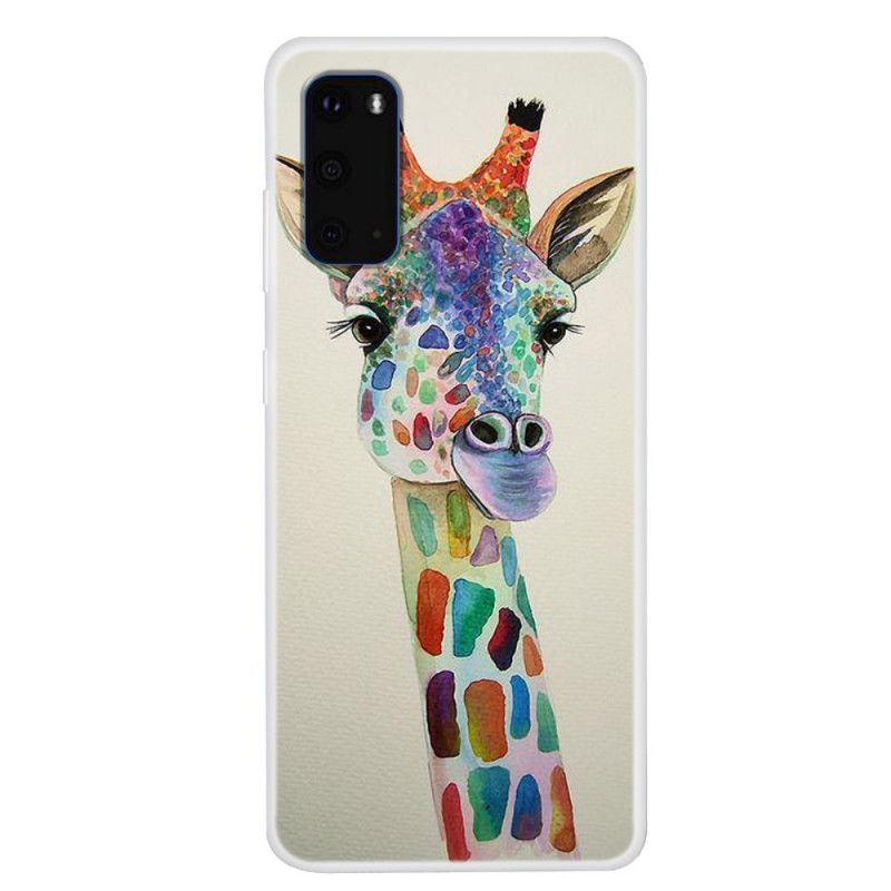 Hülle Samsung Galaxy S20 Bunte Giraffe