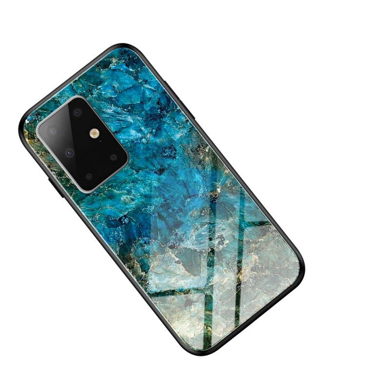 Hülle Samsung Galaxy S20 Cyan Premum-Farben Aus Gehärtetem Glas