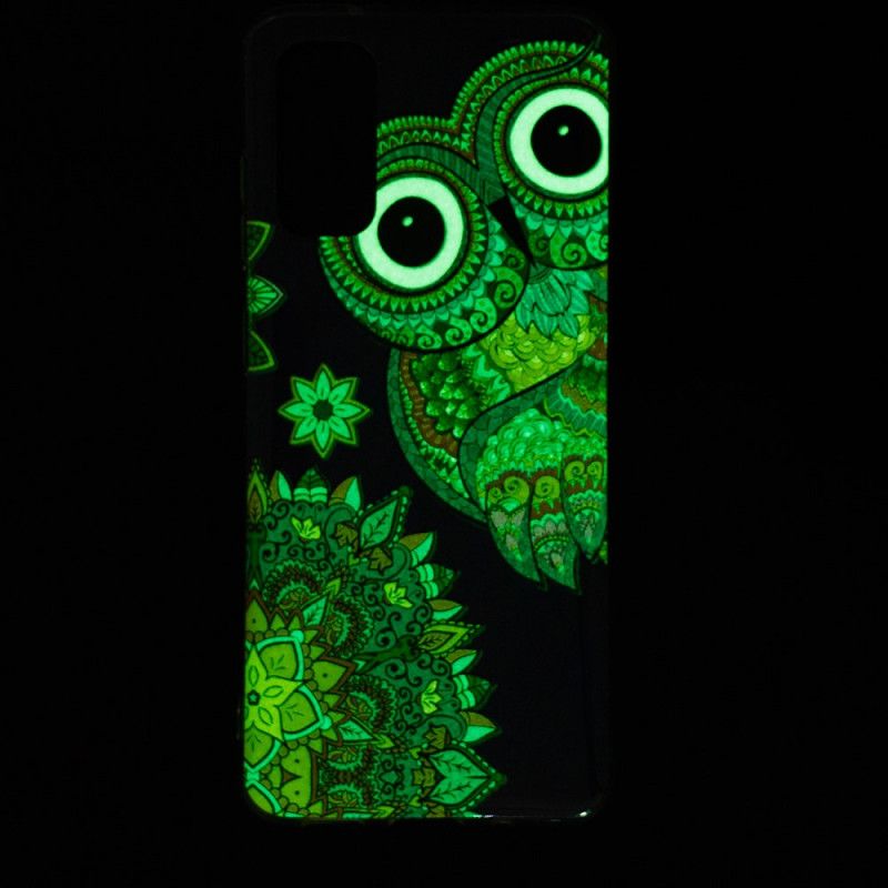 Hülle Samsung Galaxy S20 Fluoreszierende Mandala-Eule