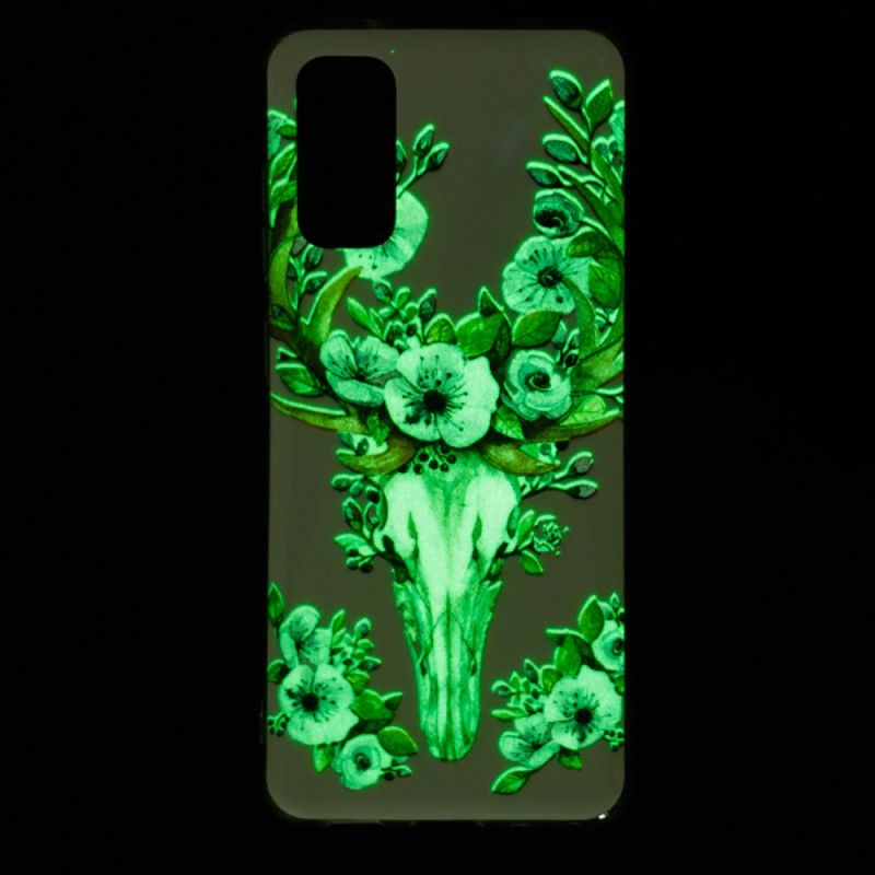 Hülle Samsung Galaxy S20 Fluoreszierender Blühender Elch