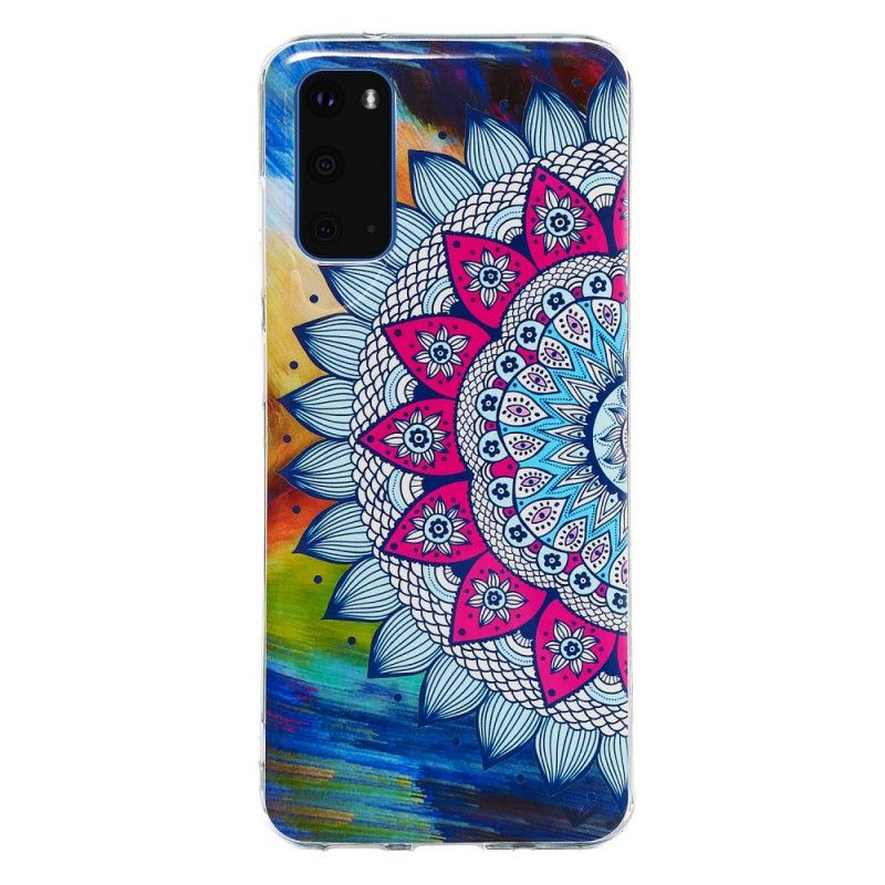 Hülle Samsung Galaxy S20 Handyhülle Fluoreszierendes Farbiges Mandala