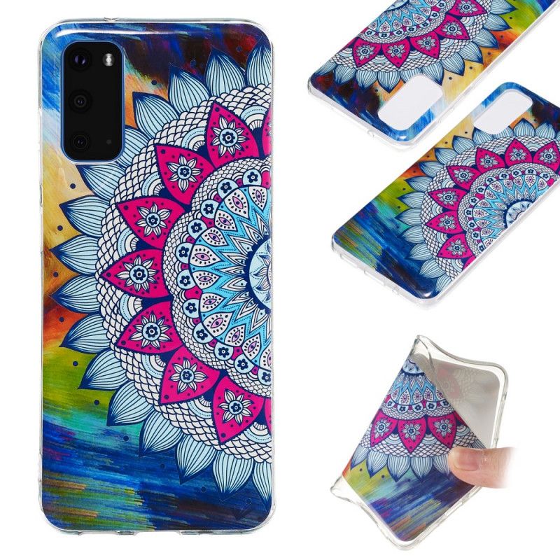 Hülle Samsung Galaxy S20 Handyhülle Fluoreszierendes Farbiges Mandala