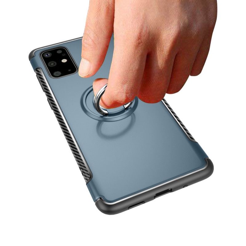 Hülle Samsung Galaxy S20 Schwarz Kohlefasermetallring