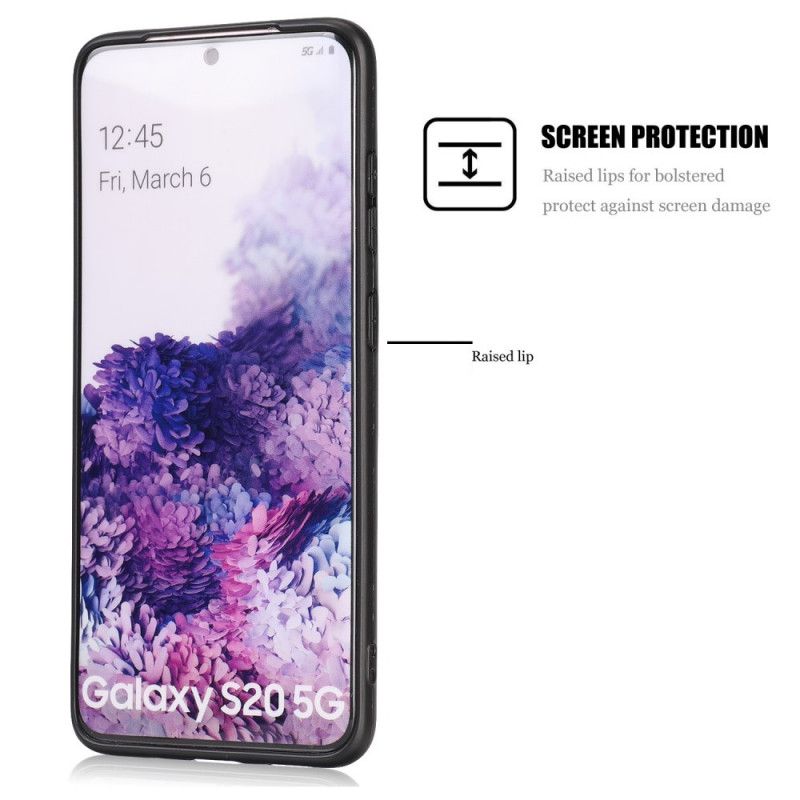 Hülle Samsung Galaxy S20 Schwarz Lederstil
